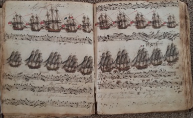 Buttrey Manuscript Page 45 & 46 with British & French Ships
